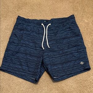 Sperry Navy and Black Patterned Swim Board Shorts